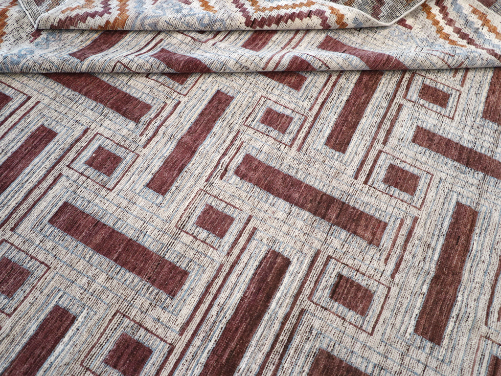 Modern East Turkestan Khotan Room Size Carpet, No.32550 - Staging