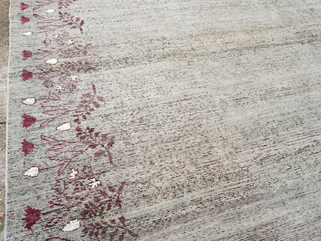 Modern East Turkestan Khotan Room Size Carpet, No.32551 - Staging