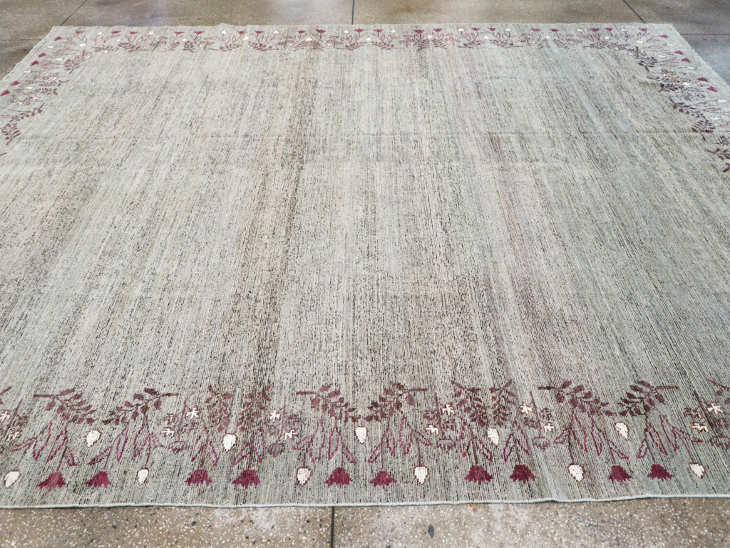 Modern East Turkestan Khotan Room Size Carpet, No.32551 - Staging