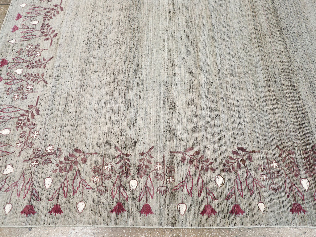 Modern East Turkestan Khotan Room Size Carpet, No.32551 - Staging