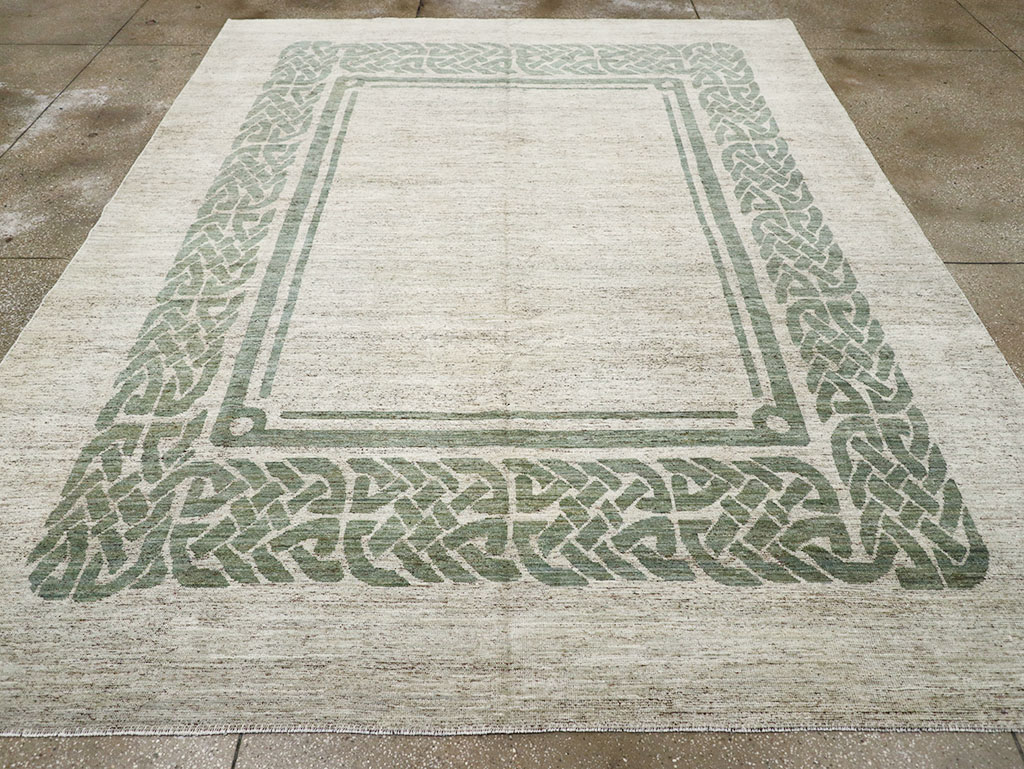 Modern East Turkestan Khotan Room Size Carpet, No.32553 - Staging