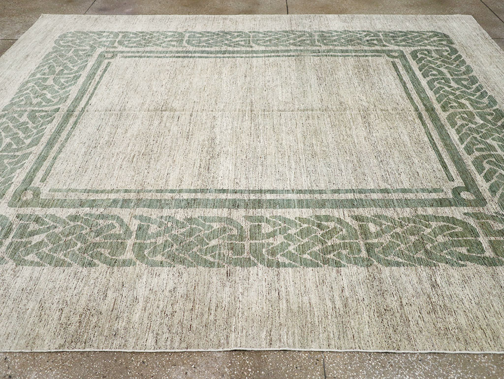 Modern East Turkestan Khotan Room Size Carpet, No.32553 - Staging