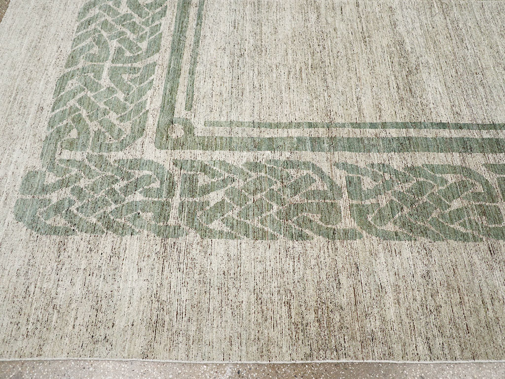 Modern East Turkestan Khotan Room Size Carpet, No.32553 - Staging