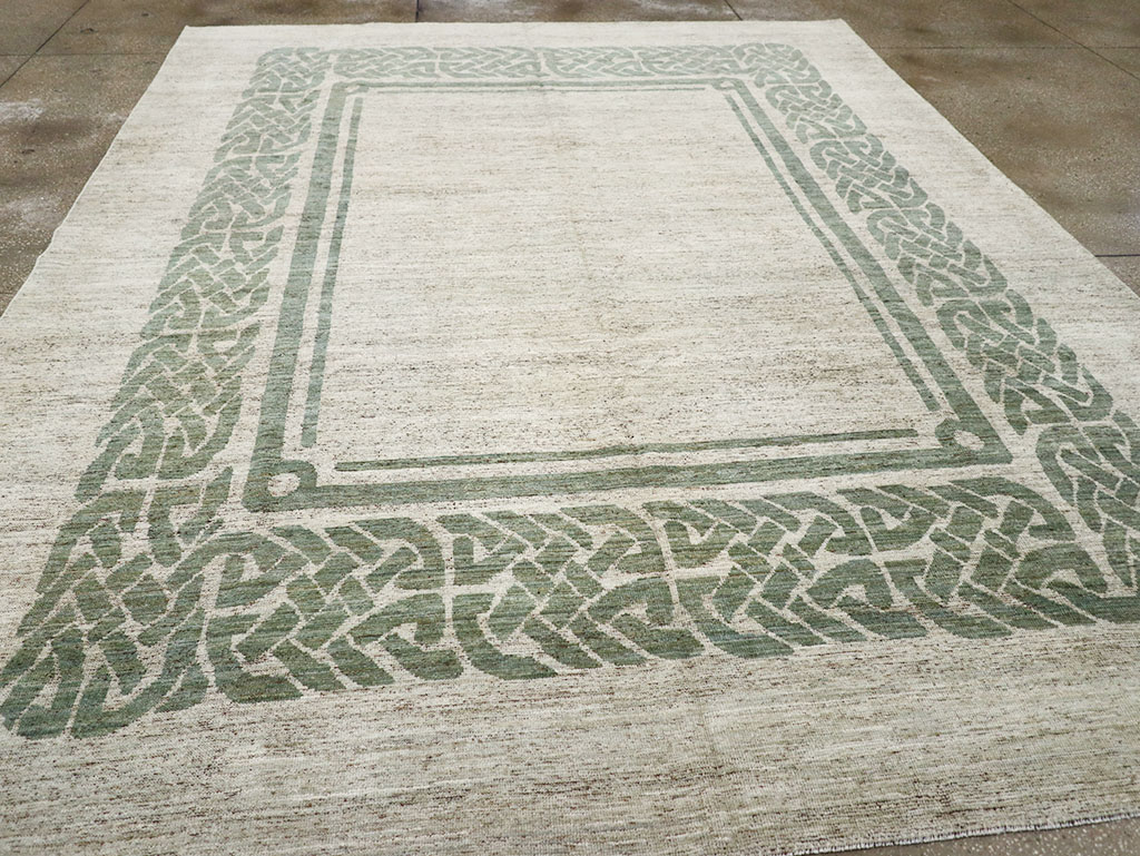 Modern East Turkestan Khotan Room Size Carpet, No.32553 - Staging