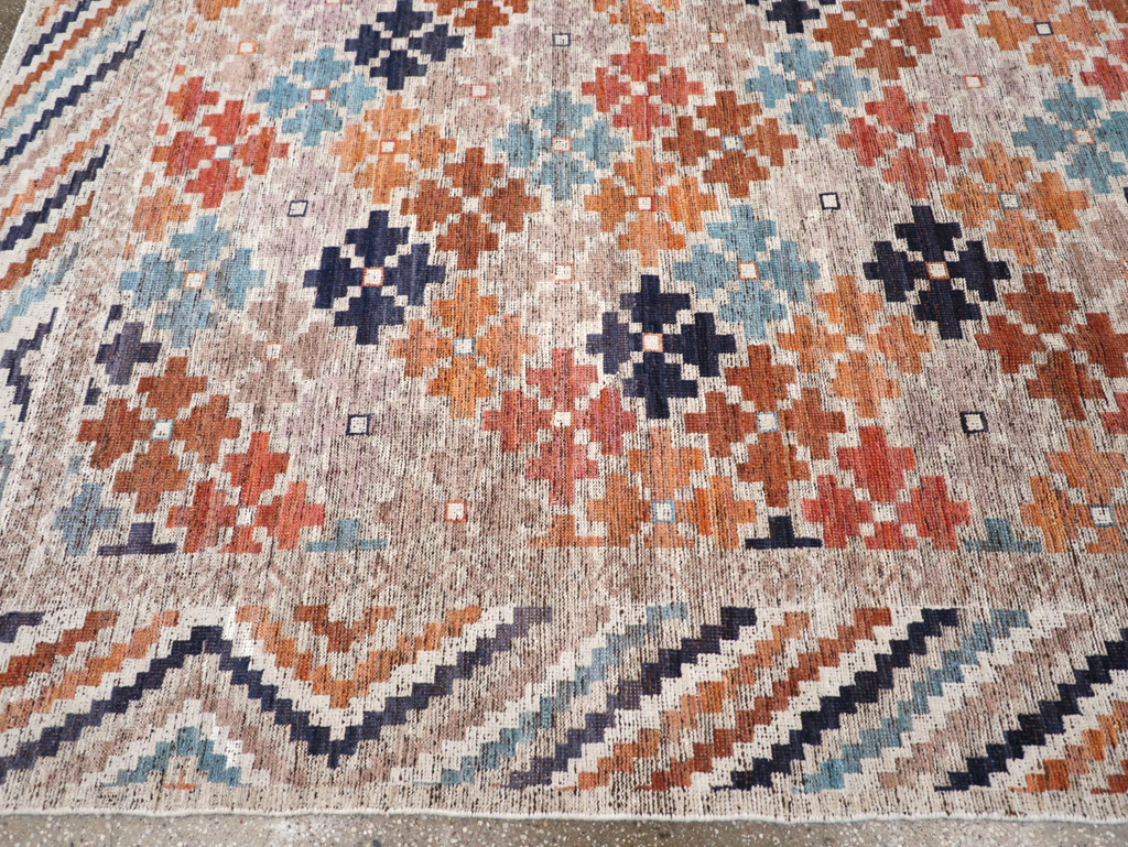Modern East Turkestan Khotan Room Size Carpet, No.32554 - Staging