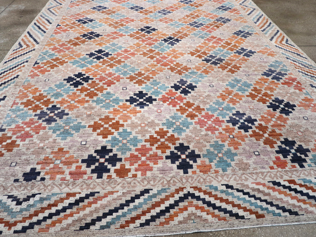 Modern East Turkestan Khotan Room Size Carpet, No.32554 - Staging