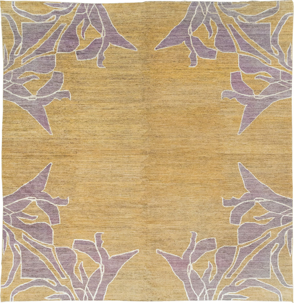 Modern East Turkestan Khotan Square Room Size Carpet, No.32555 - Staging