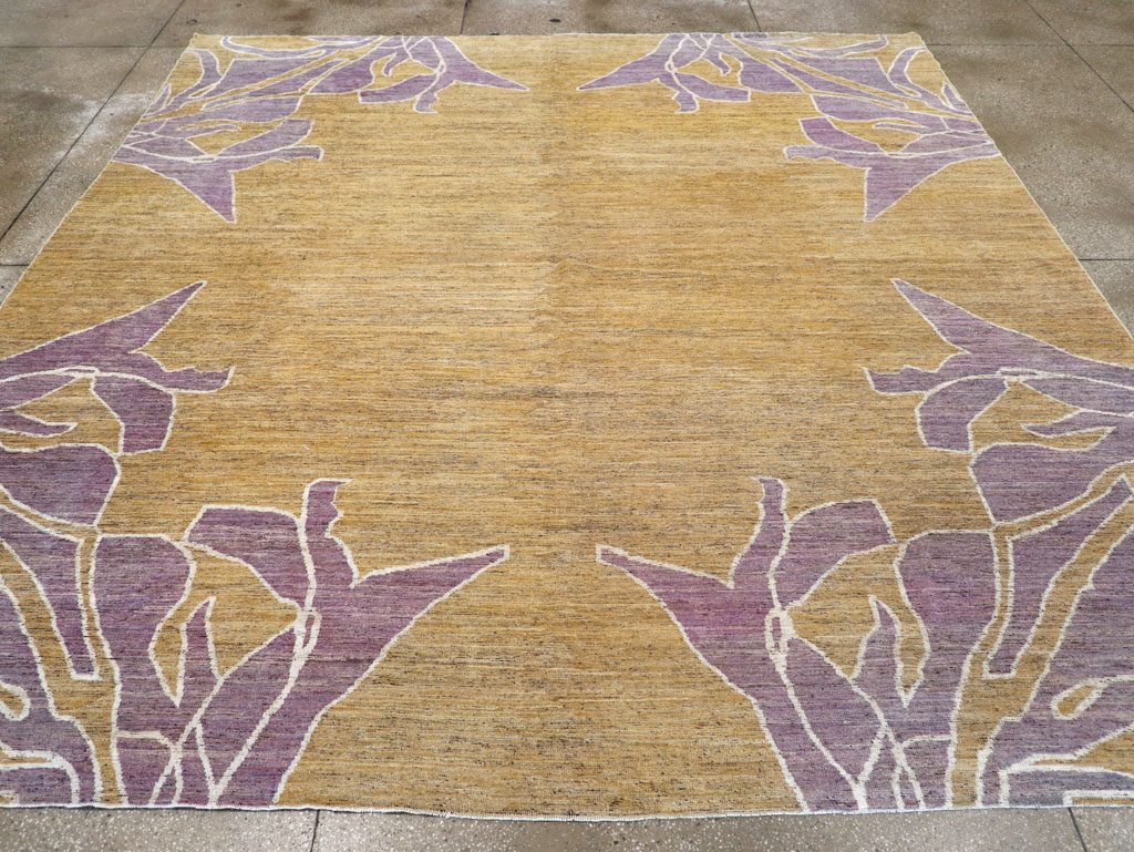 Modern East Turkestan Khotan Square Room Size Carpet, No.32555 - Staging