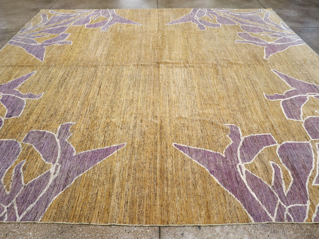 Modern East Turkestan Khotan Square Room Size Carpet, No.32555 - Staging