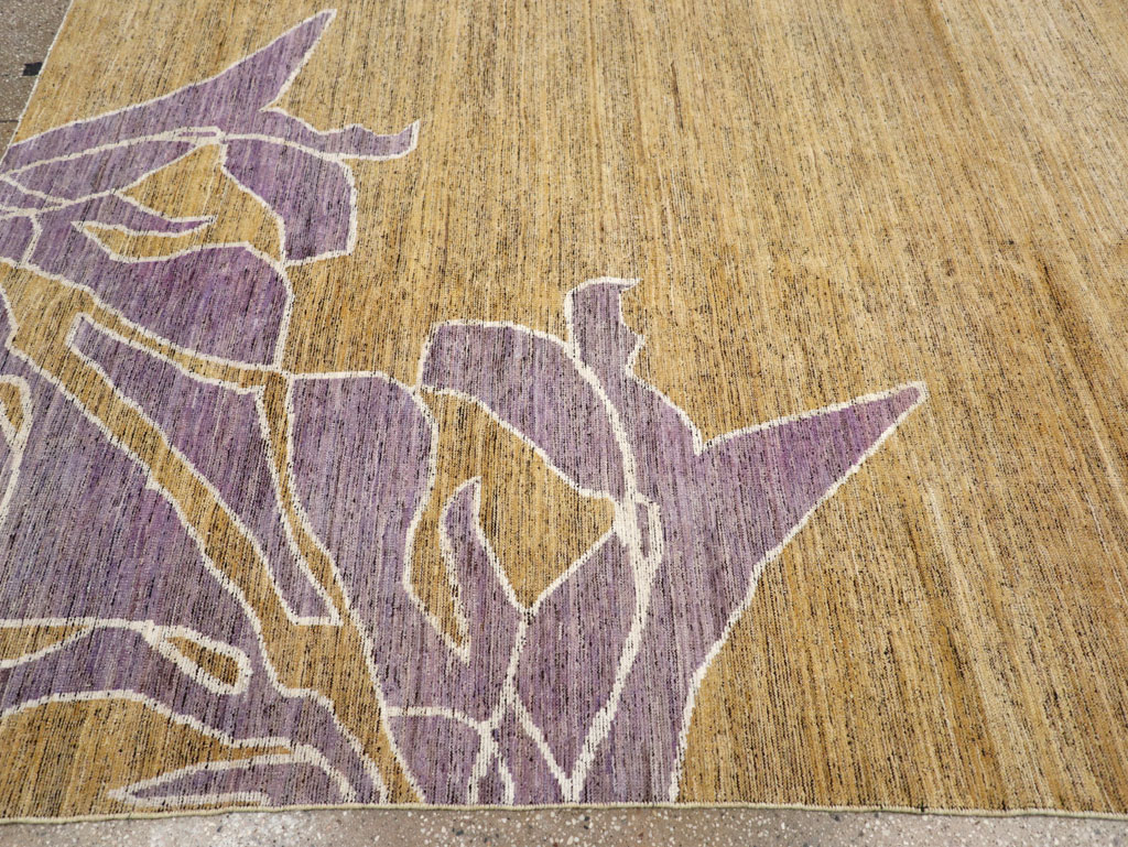 Modern East Turkestan Khotan Square Room Size Carpet, No.32555 - Staging