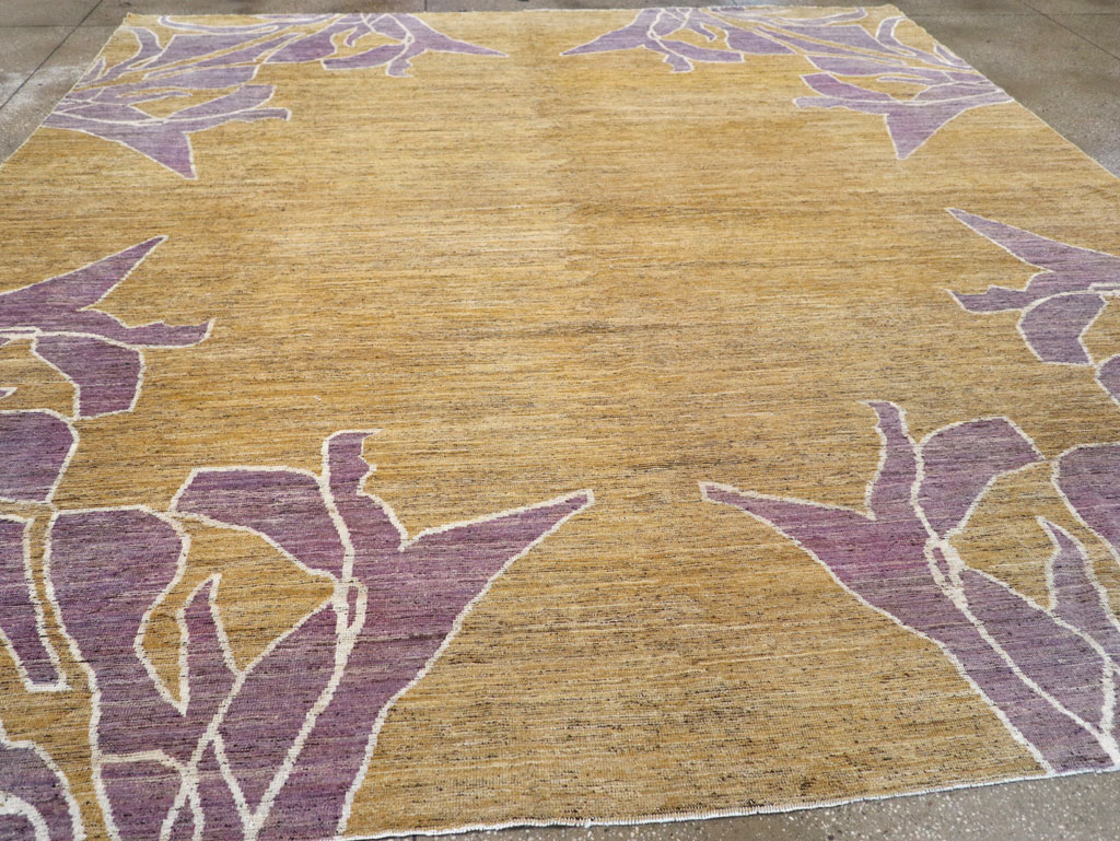 Modern East Turkestan Khotan Square Room Size Carpet, No.32555 - Staging