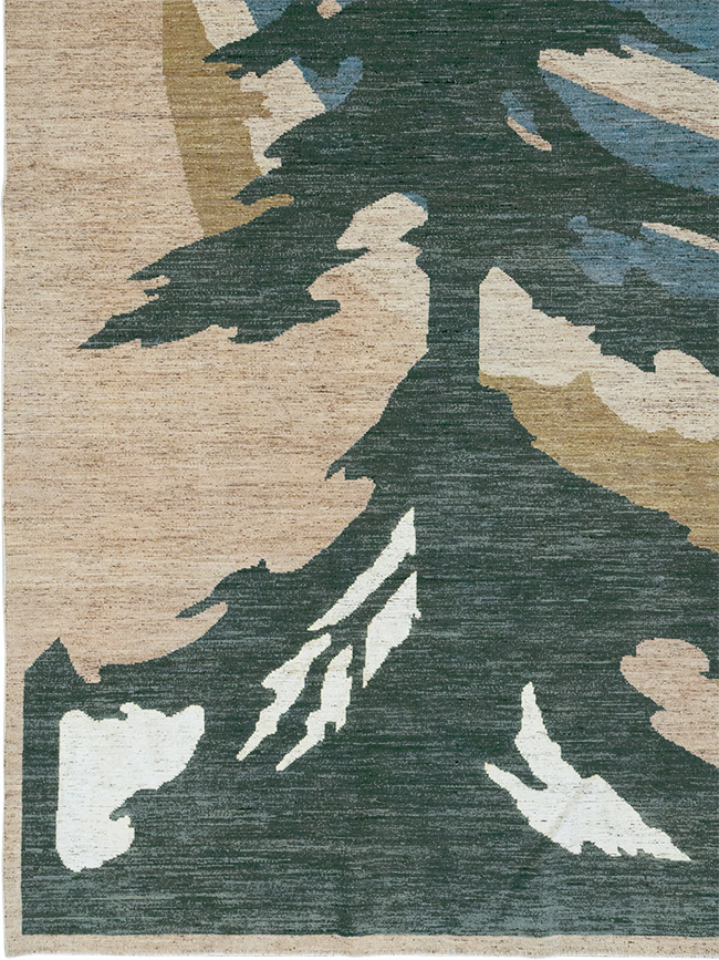 Modern East Turkestan Khotan Room Size Carpet, No.32556 - Staging