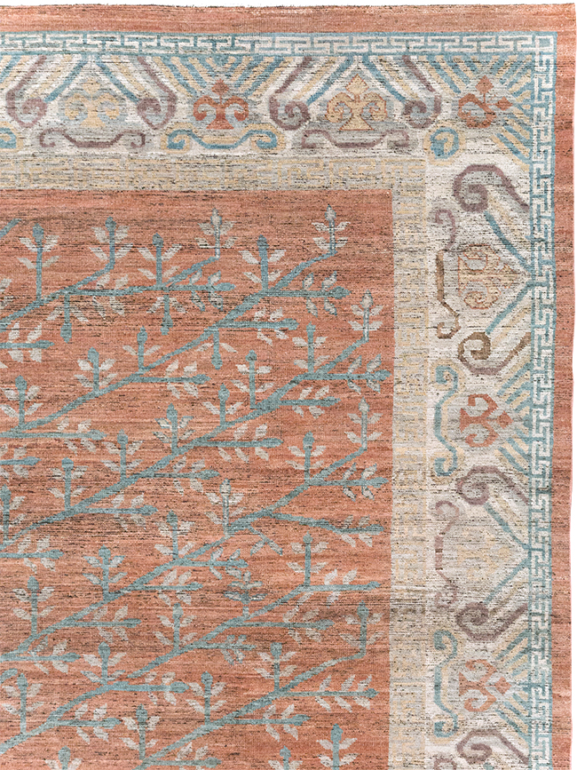 Modern East Turkestan Khotan Room Size Carpet, No.32559 - Staging
