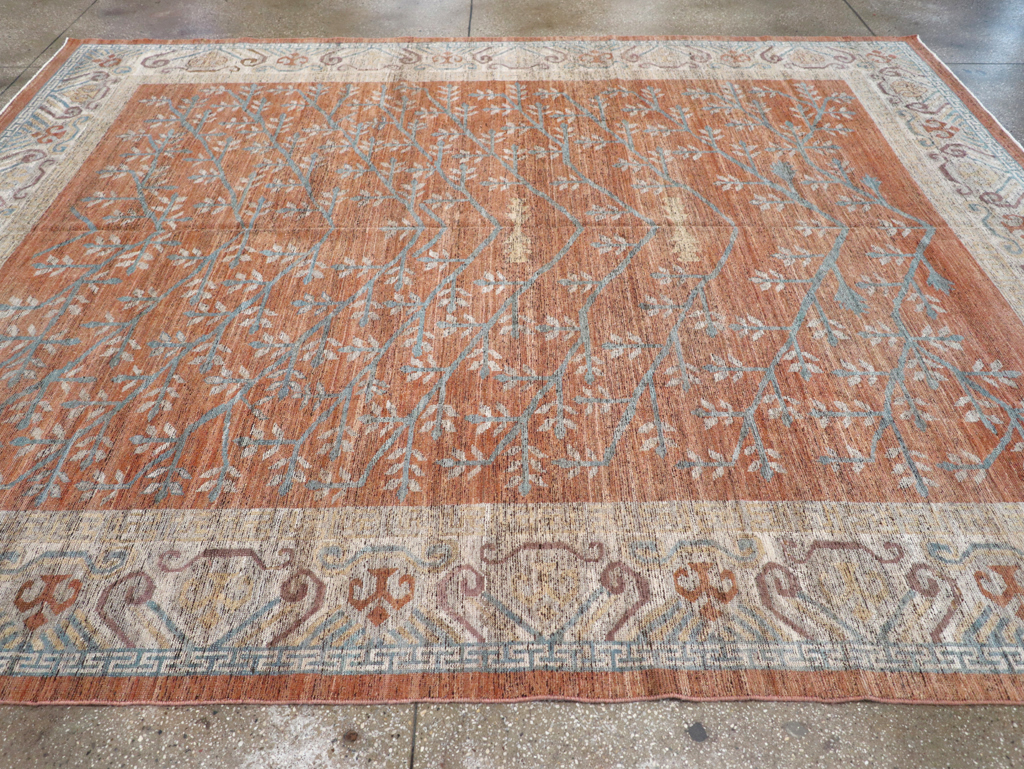 Modern East Turkestan Khotan Room Size Carpet, No.32559 - Staging