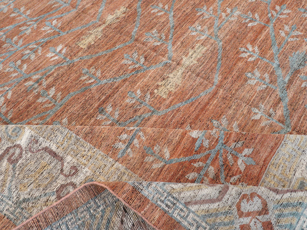 Modern East Turkestan Khotan Room Size Carpet, No.32559 - Staging