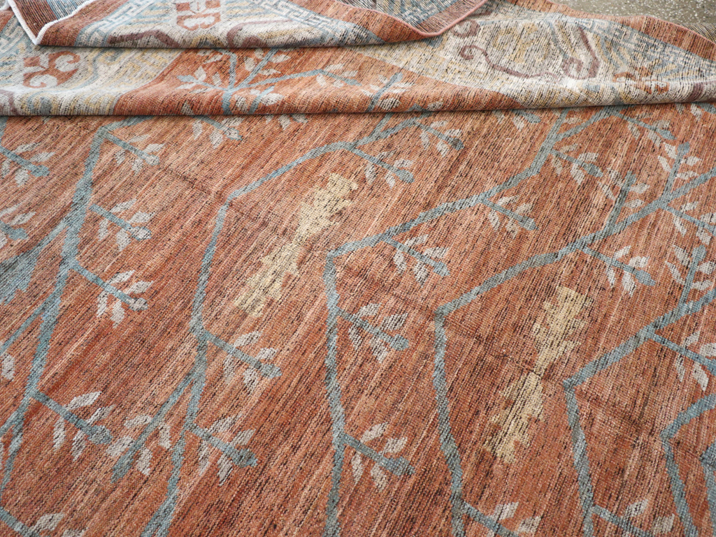 Modern East Turkestan Khotan Room Size Carpet, No.32559 - Staging