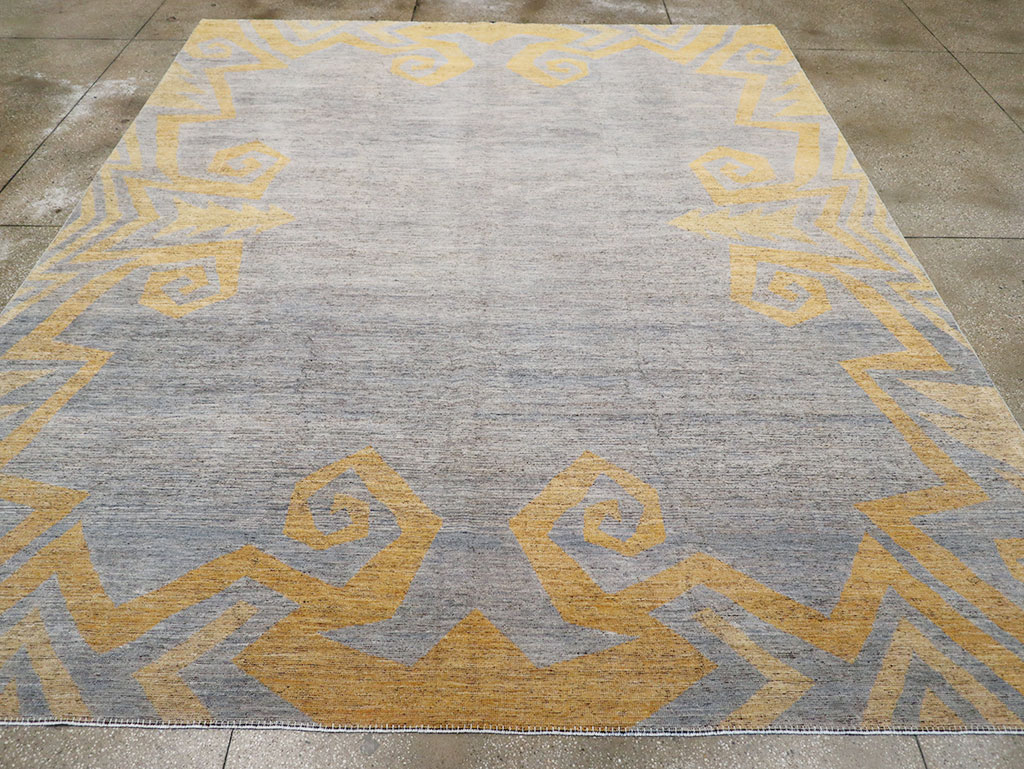 Modern East Turkestan Khotan Room Size Carpet, No.32560 - Staging