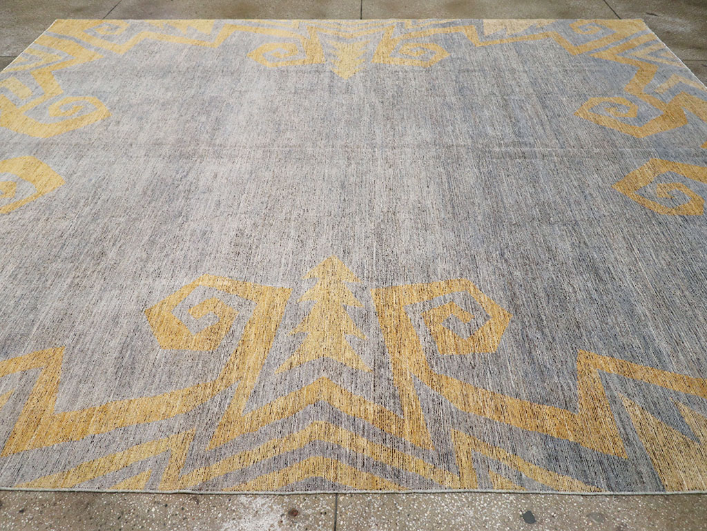 Modern East Turkestan Khotan Room Size Carpet, No.32560 - Staging