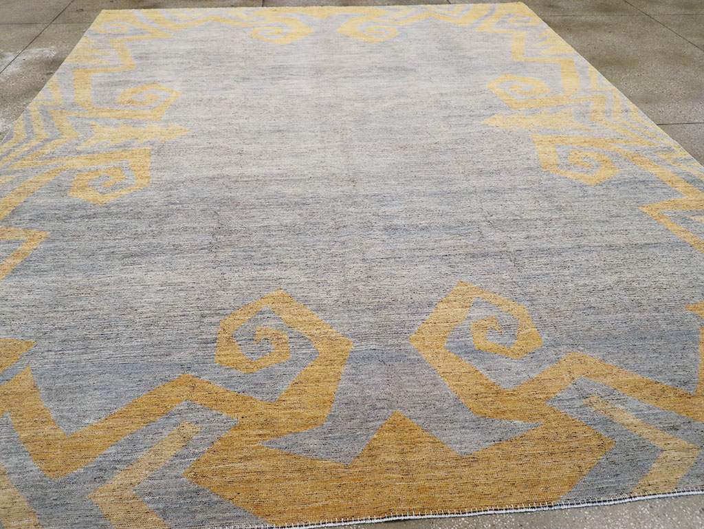 Modern East Turkestan Khotan Room Size Carpet, No.32560 - Staging