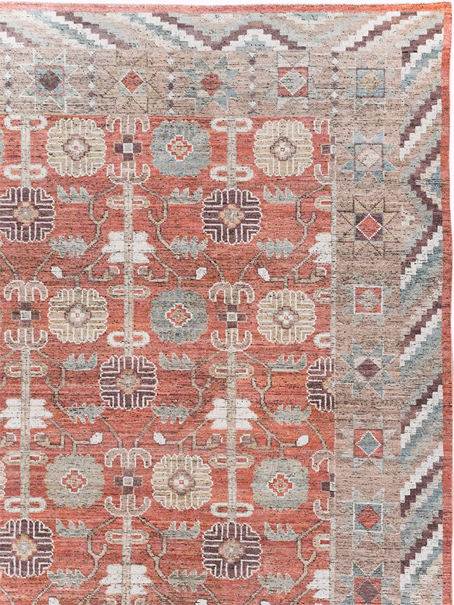 Modern East Turkestan Khotan Room Size Carpet, No.32561 - Staging