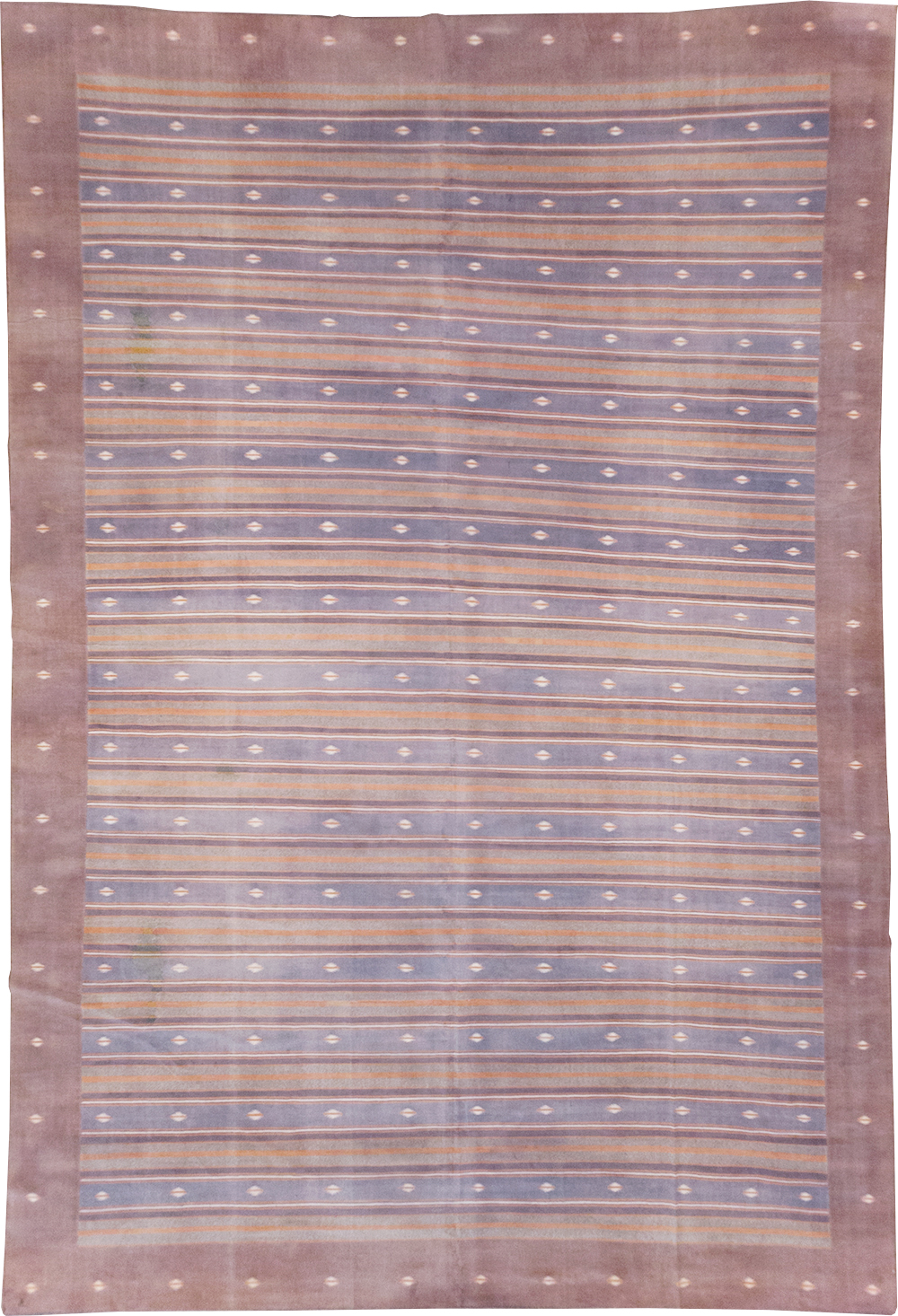 Vintage Indian Flatweave Dhurrie Large Room Size Carpet, No.32563 - Staging