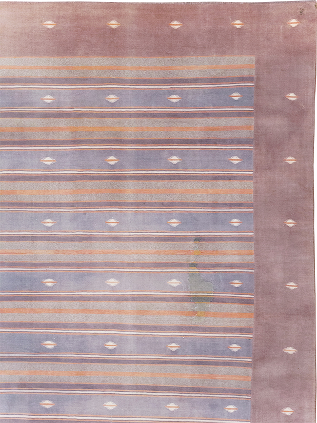 Vintage Indian Flatweave Dhurrie Large Room Size Carpet, No.32563 - Staging