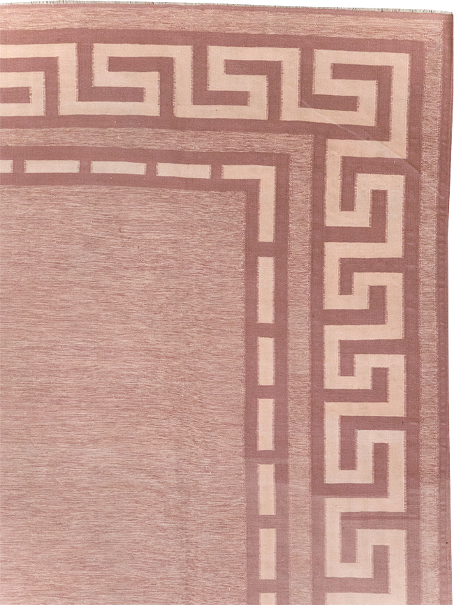 Vintage Indian Flatweave Dhurrie Room Size Carpet, No.32564 - Staging