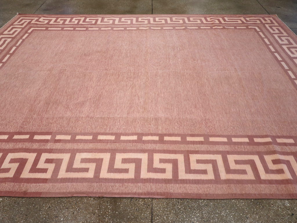 Vintage Indian Flatweave Dhurrie Room Size Carpet, No.32564 - Staging