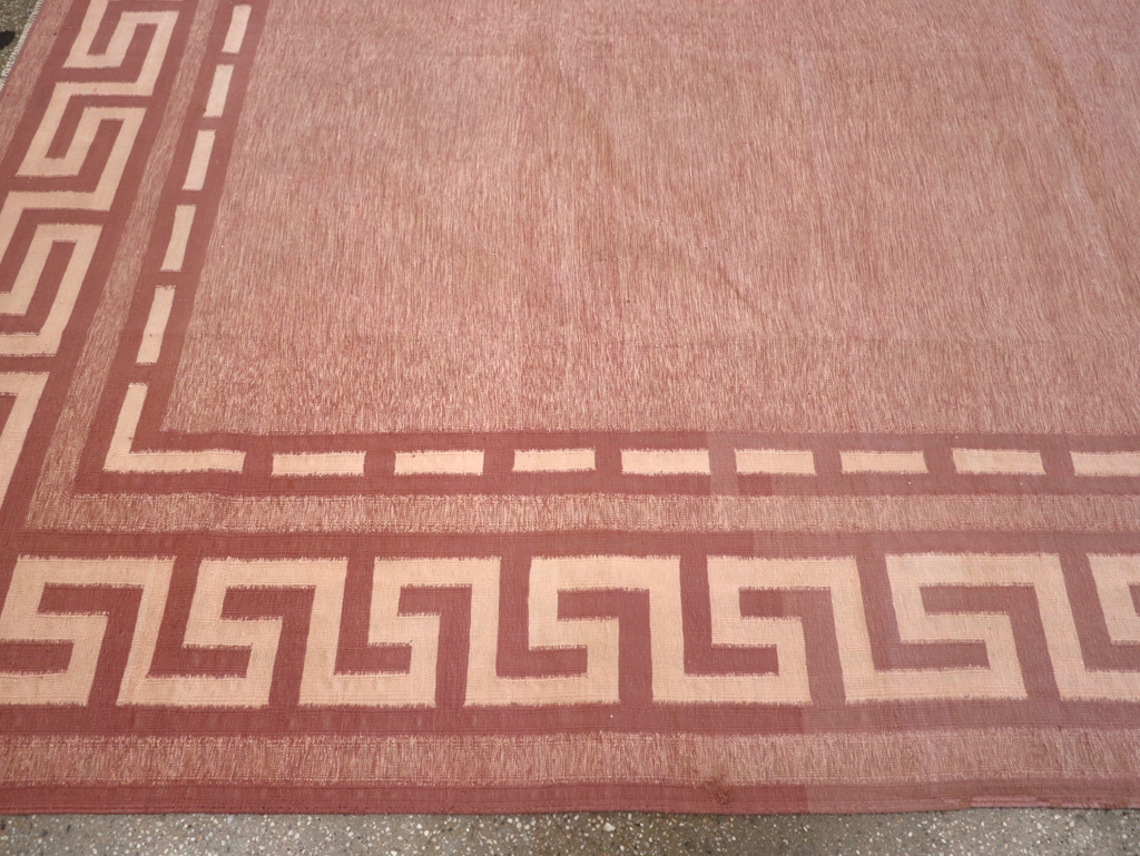 Vintage Indian Flatweave Dhurrie Room Size Carpet, No.32564 - Staging