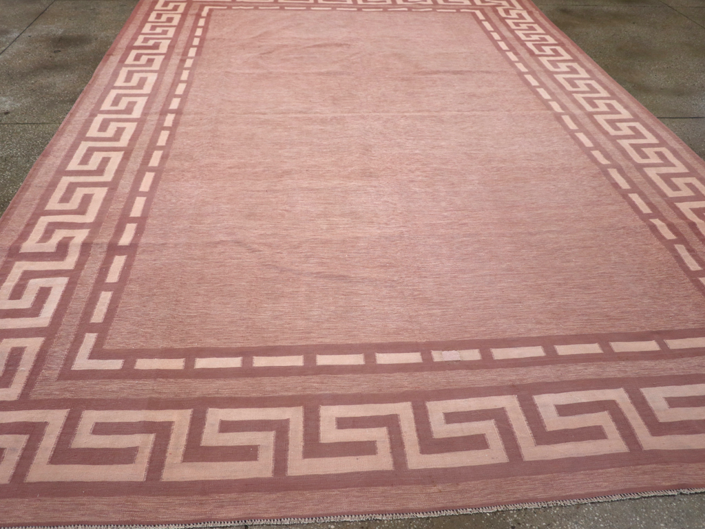 Vintage Indian Flatweave Dhurrie Room Size Carpet, No.32564 - Staging