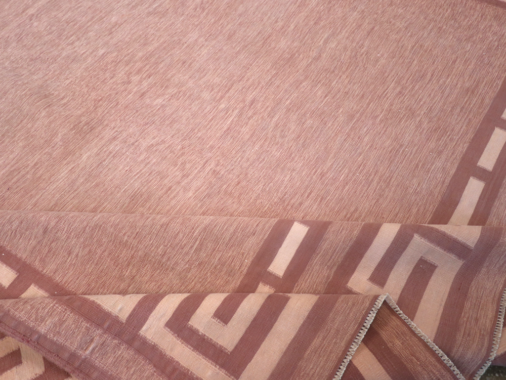 Vintage Indian Flatweave Dhurrie Room Size Carpet, No.32564 - Staging