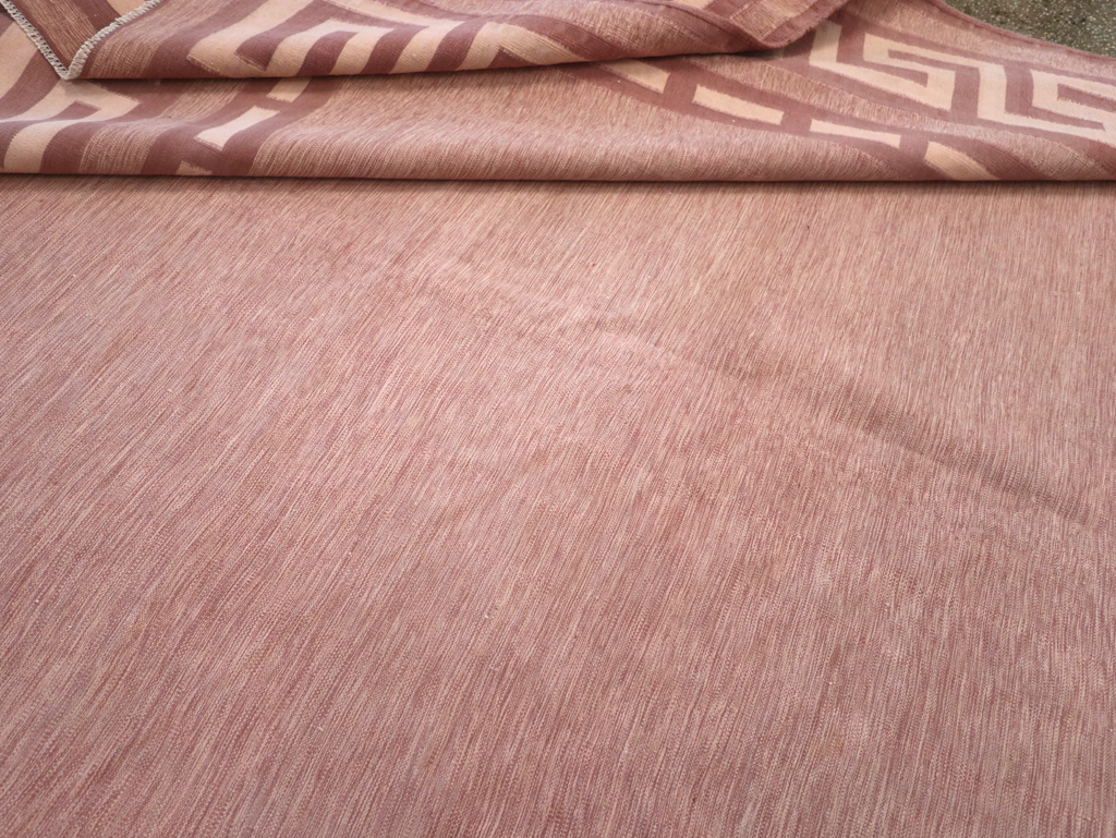 Vintage Indian Flatweave Dhurrie Room Size Carpet, No.32564 - Staging