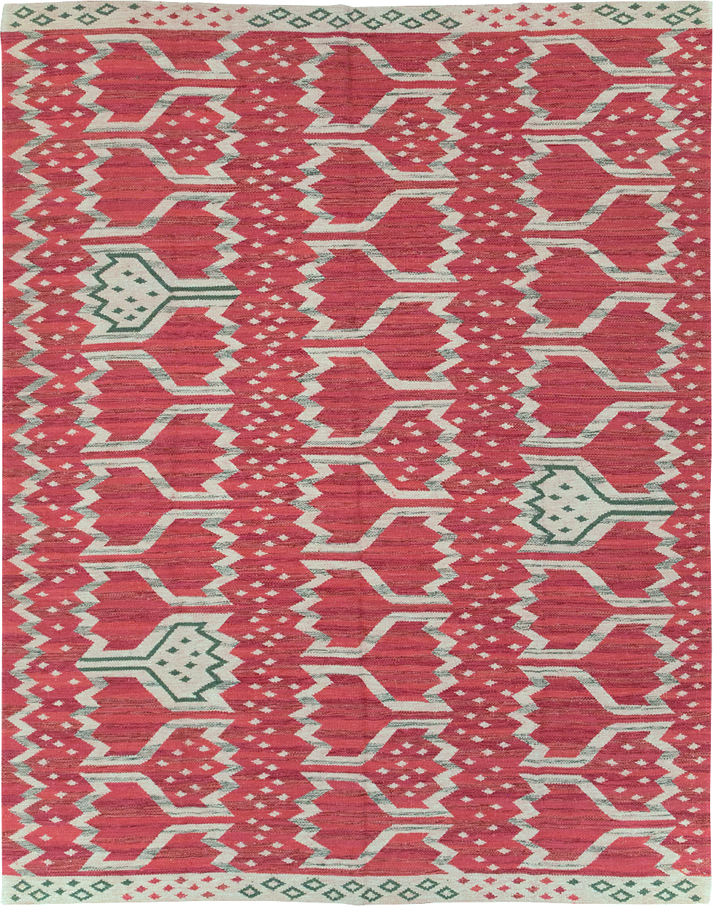 Contemporary Turkish Flatweave Small Room Size Carpet, No.32570 - Staging