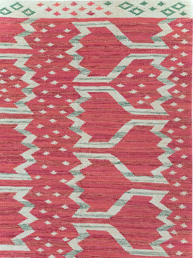 Contemporary Turkish Flatweave Small Room Size Carpet, No.32570 - Staging