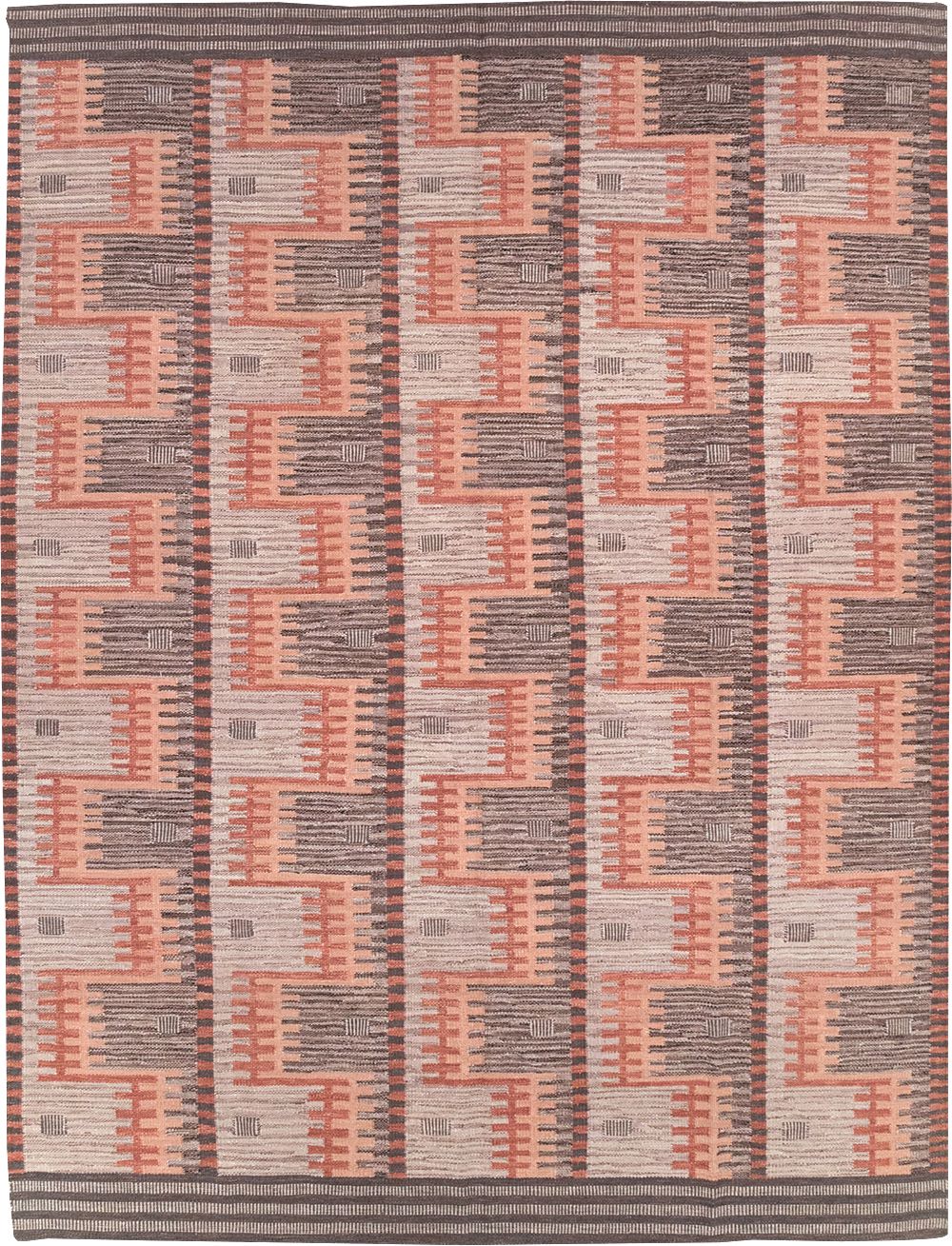 Contemporary Turkish Flatweave Room Size Carpet, No.32571 - Staging