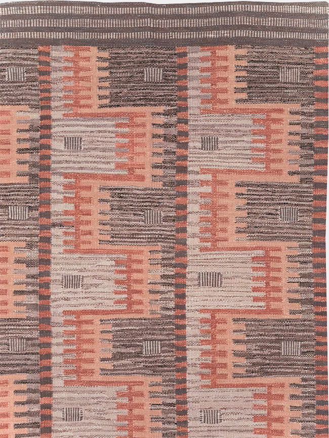 Contemporary Turkish Flatweave Room Size Carpet, No.32571 - Staging