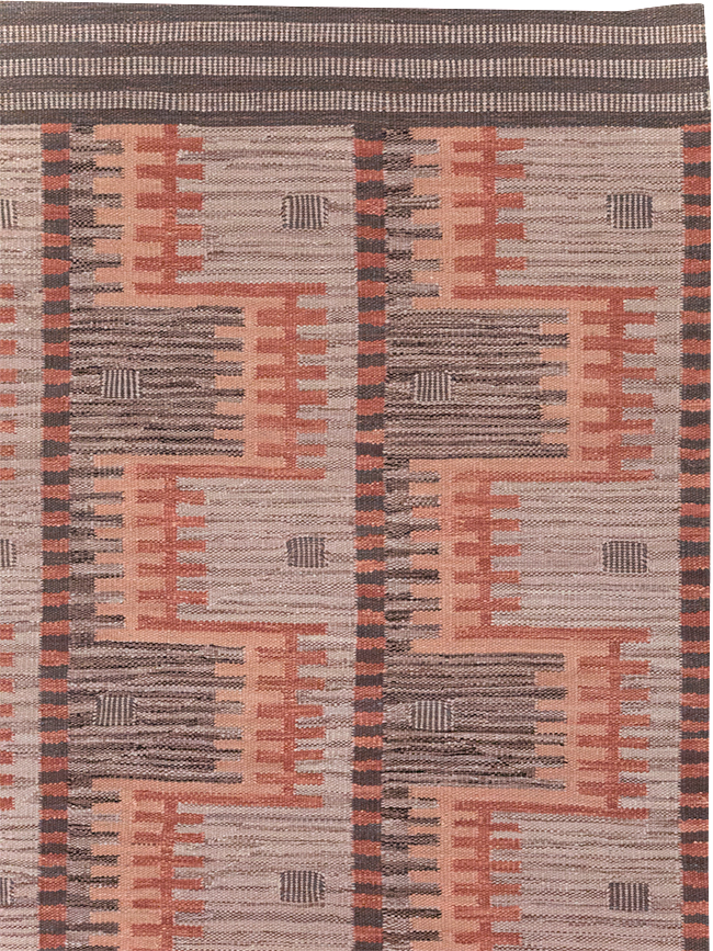 Contemporary Turkish Flatweave Room Size Carpet, No.32571 - Staging