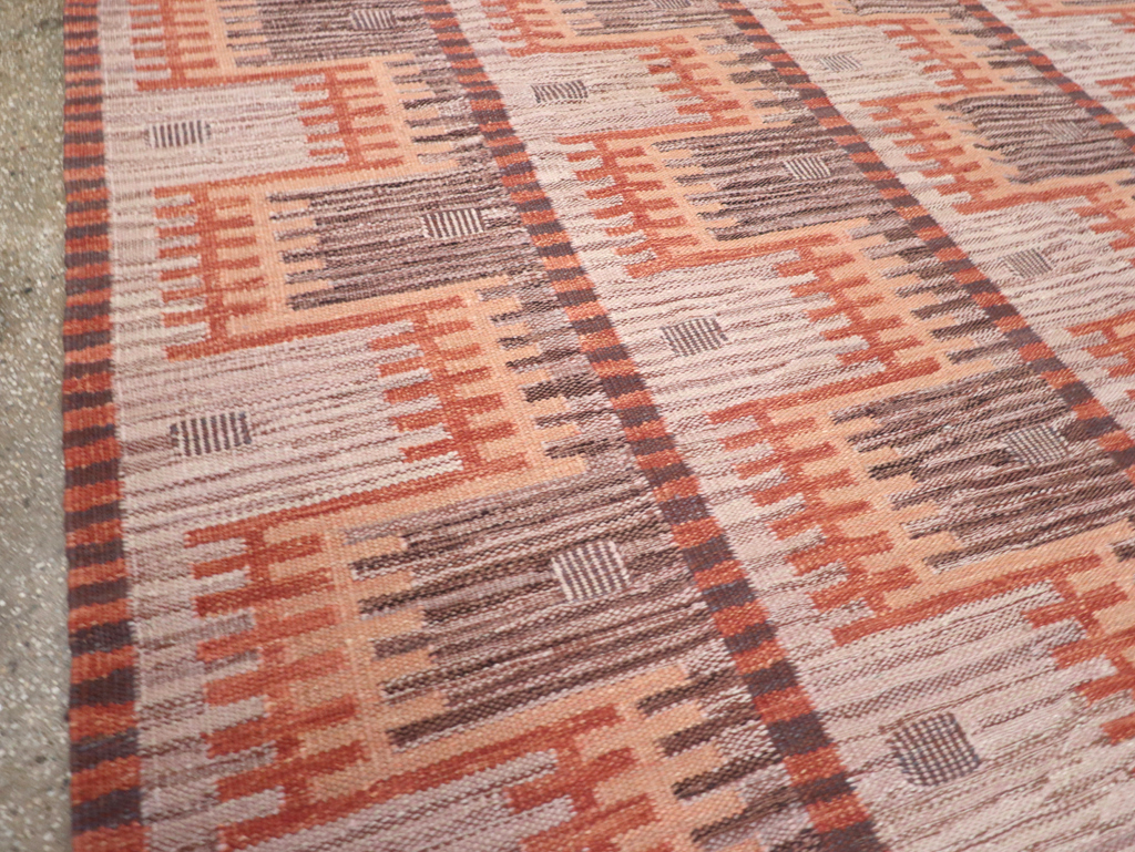 Contemporary Turkish Flatweave Room Size Carpet, No.32571 - Staging