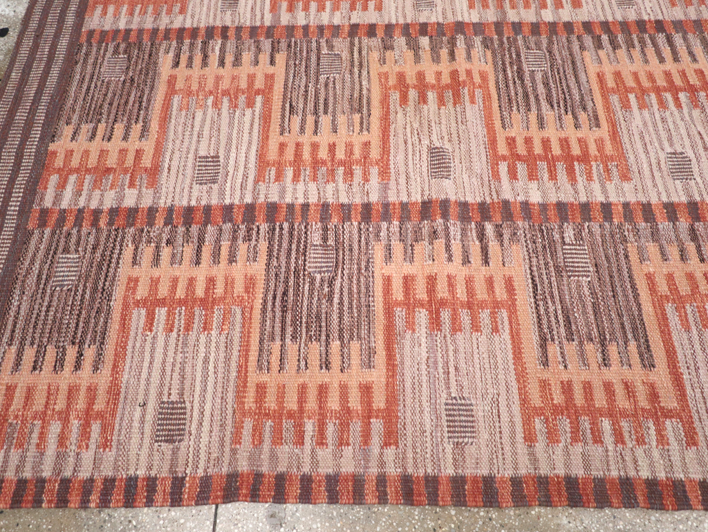 Contemporary Turkish Flatweave Room Size Carpet, No.32571 - Staging