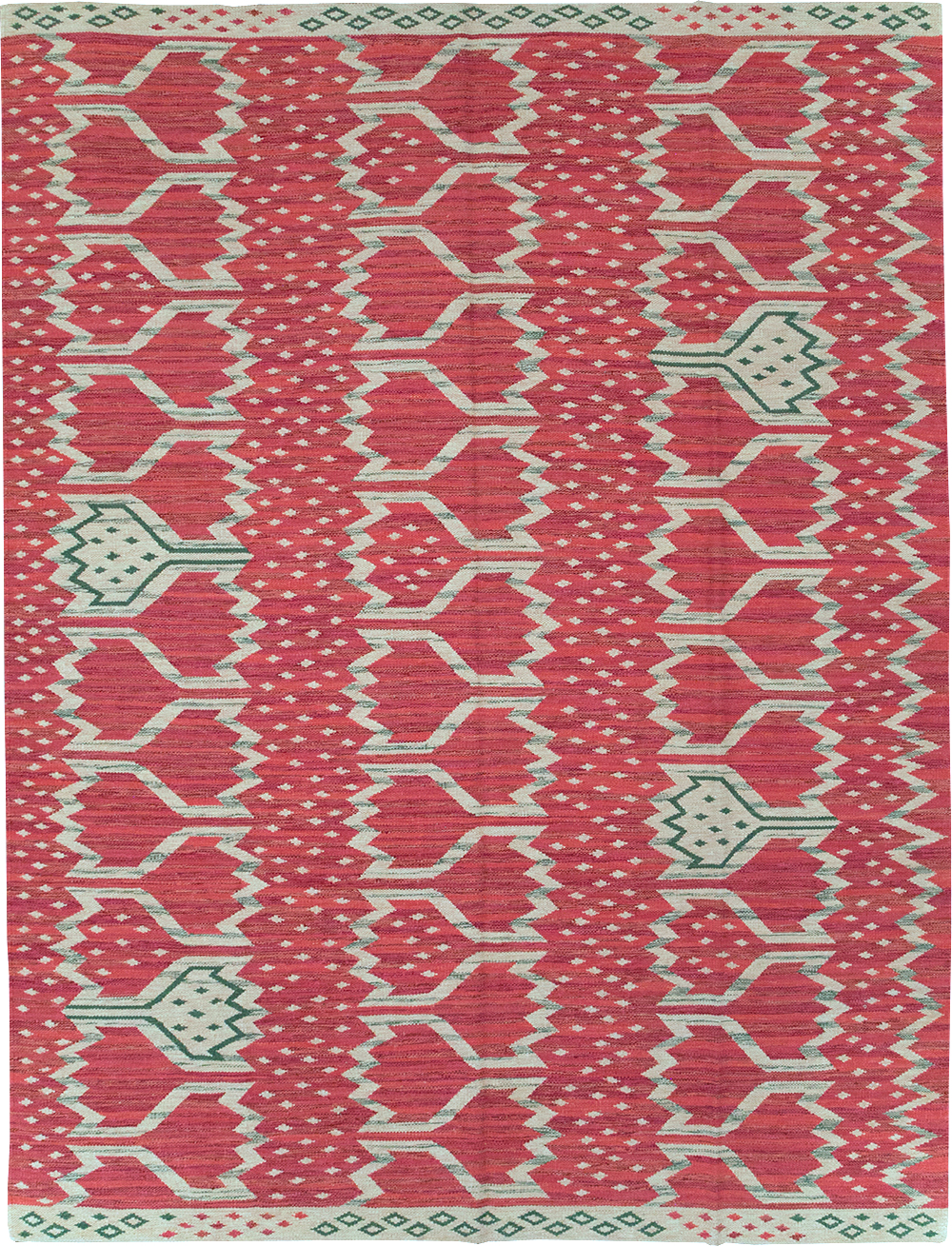 Contemporary Turkish Flatweave Room Size Carpet, No.32574 - Staging