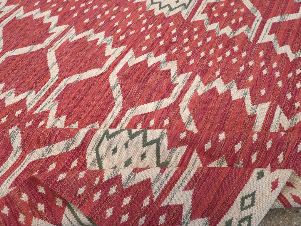 Contemporary Turkish Flatweave Room Size Carpet, No.32574 - Staging