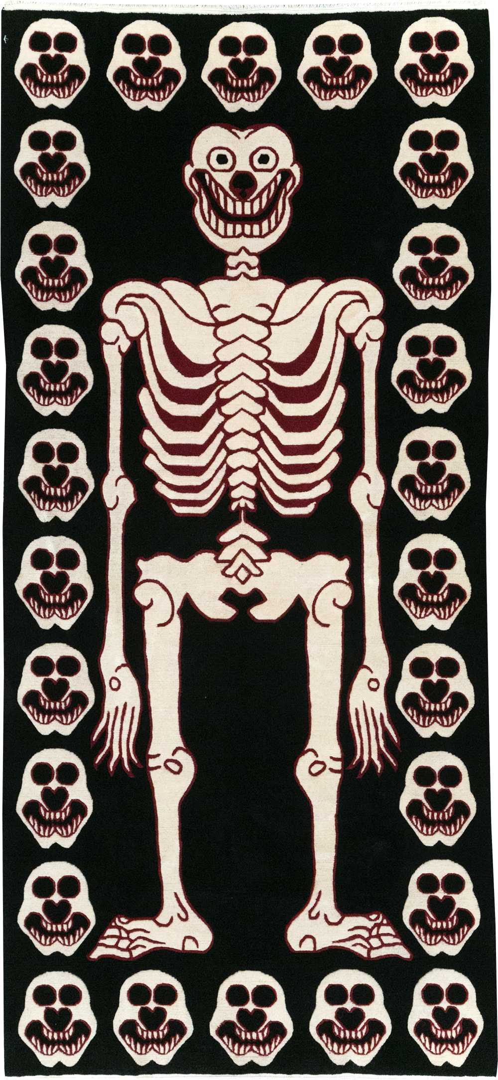 Modern Buddhist Tantric Skeleton Ritual Rug, No.32579 - Staging