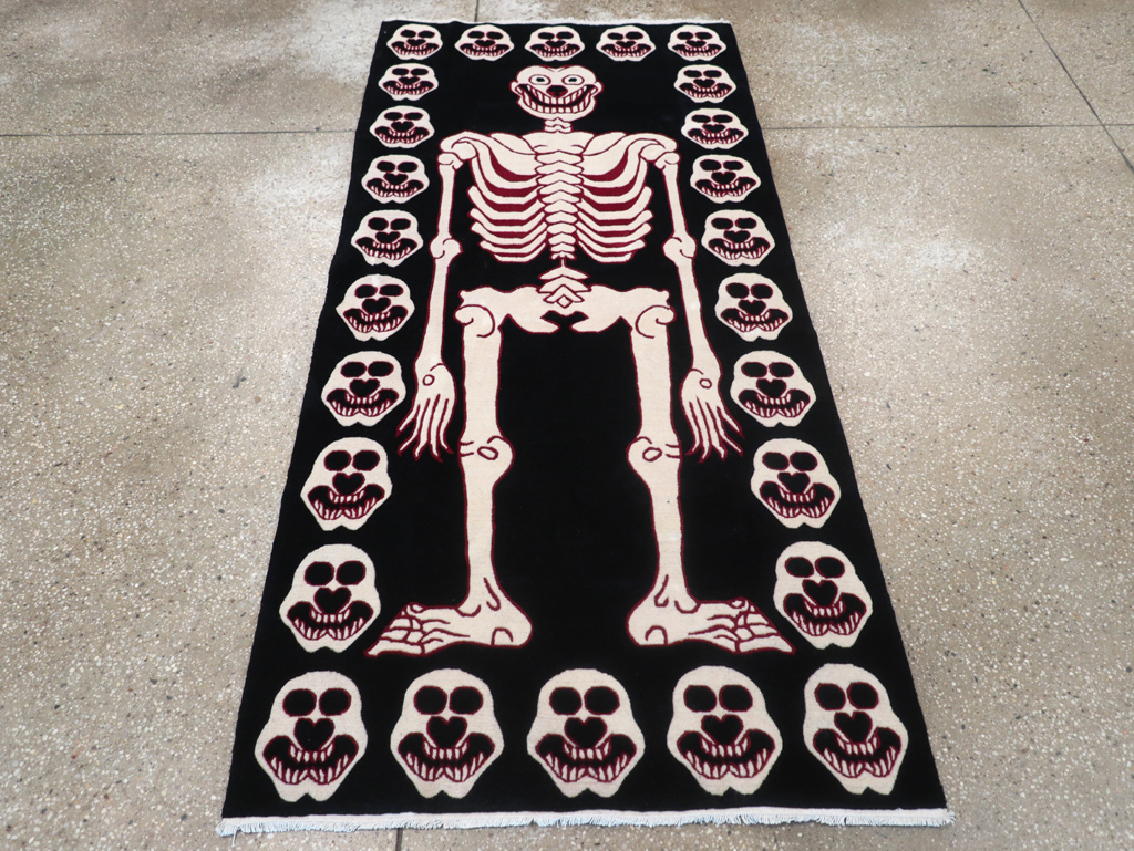 Modern Buddhist Tantric Skeleton Ritual Rug, No.32579 - Staging