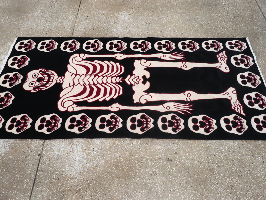 Modern Buddhist Tantric Skeleton Ritual Rug, No.32579 - Staging
