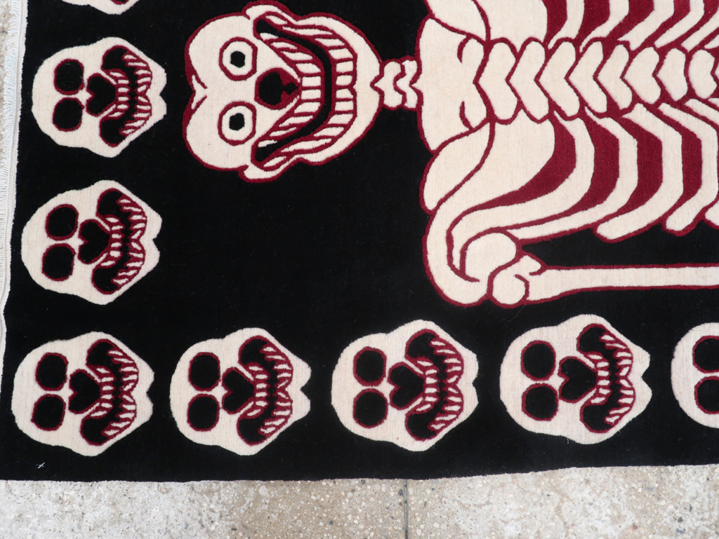 Modern Buddhist Tantric Skeleton Ritual Rug, No.32579 - Staging