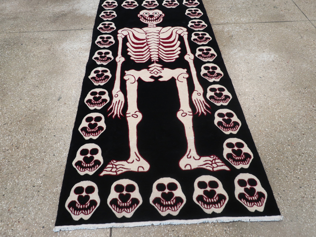 Modern Buddhist Tantric Skeleton Ritual Rug, No.32579 - Staging