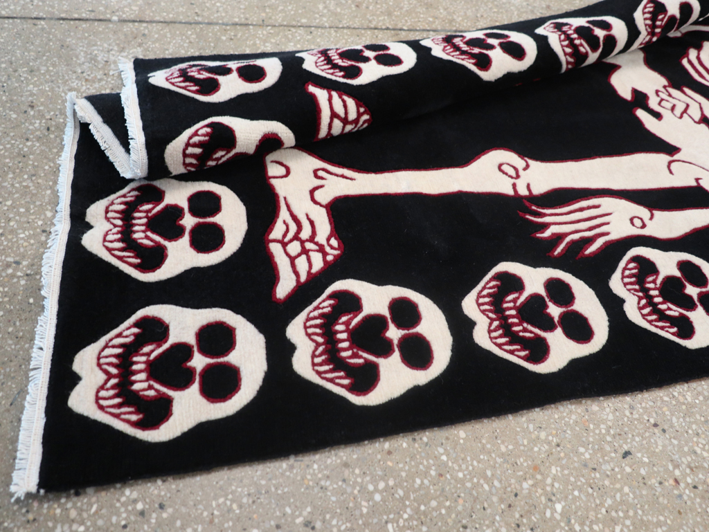 Modern Buddhist Tantric Skeleton Ritual Rug, No.32579 - Staging