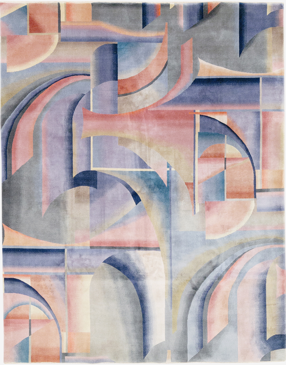 Vintage Chinese Art Deco Accent Carpet, No.32581 - Staging