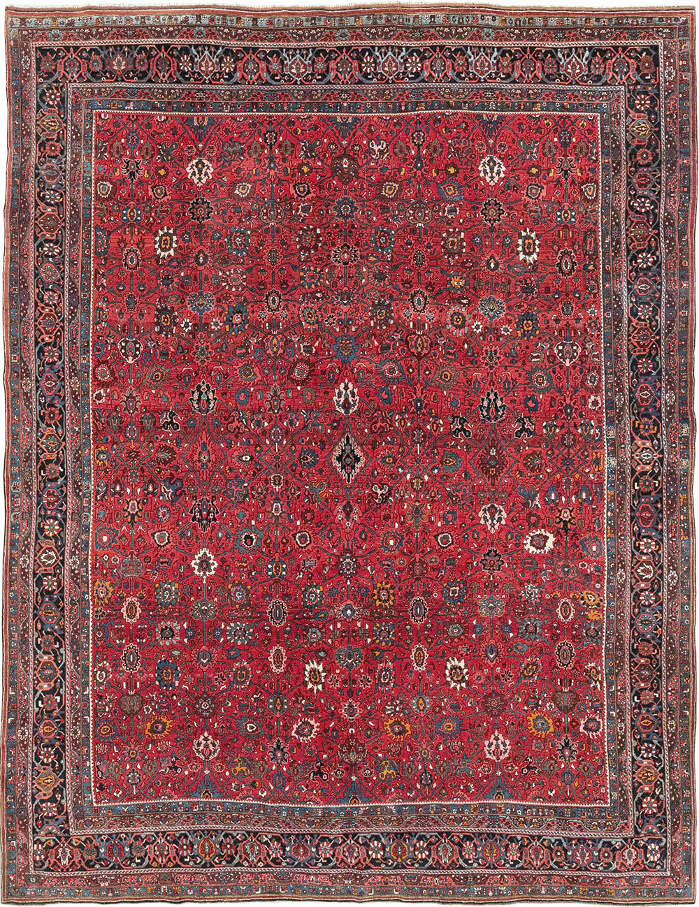 Vintage Persian Bidjar Room Size Carpet, No.32585 - Staging
