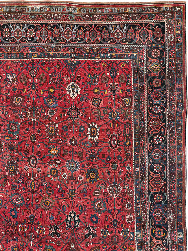 Vintage Persian Bidjar Room Size Carpet, No.32585 - Staging